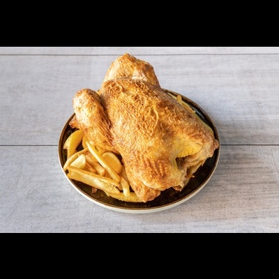 POLLO ASADO CON PANADERAS