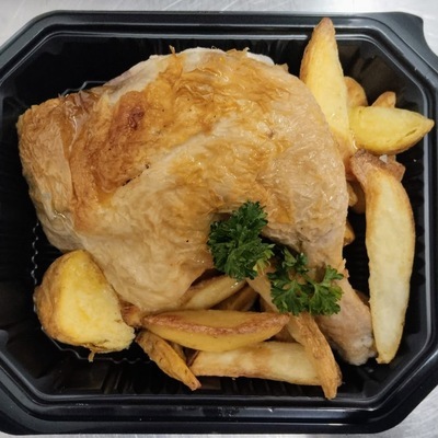 1/4 DE POLLO ASADO CON PATATAS