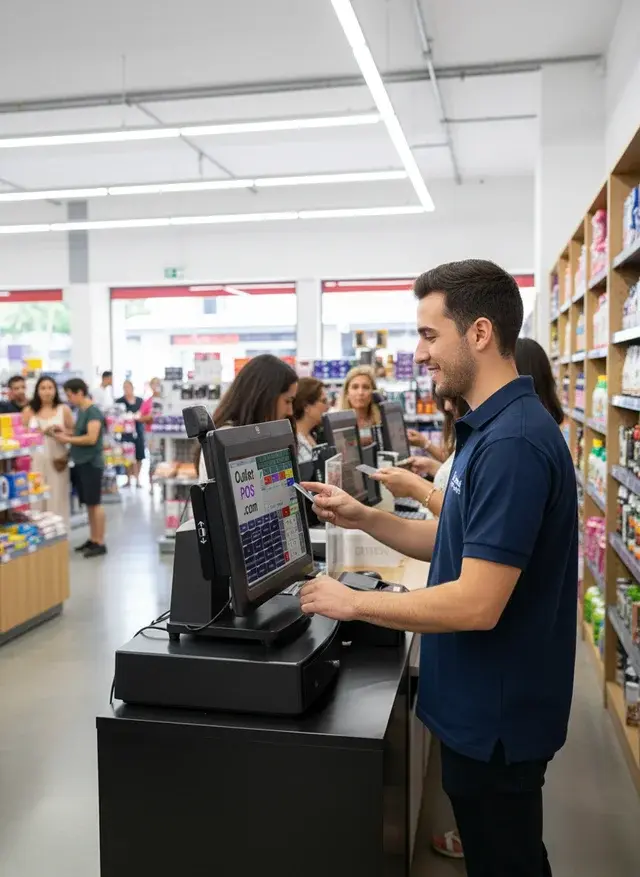 Imagen de un dispositivo tpv con impresora de tickets