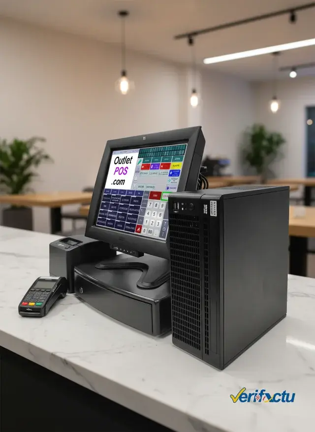 Imagen de un dispositivo tpv con impresora de tickets
