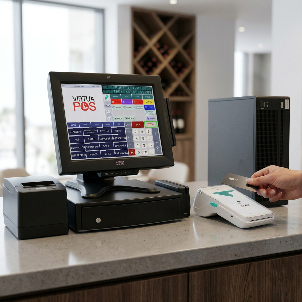 Dispositivo TPV con impresora de tickets