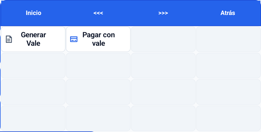 Recorte real de las funciones Generar vale y Pagar con vale durante el cobro