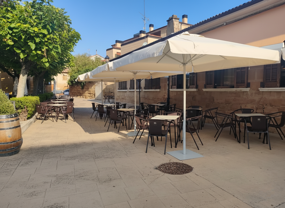 terraza exterior del bar lagar de briñas