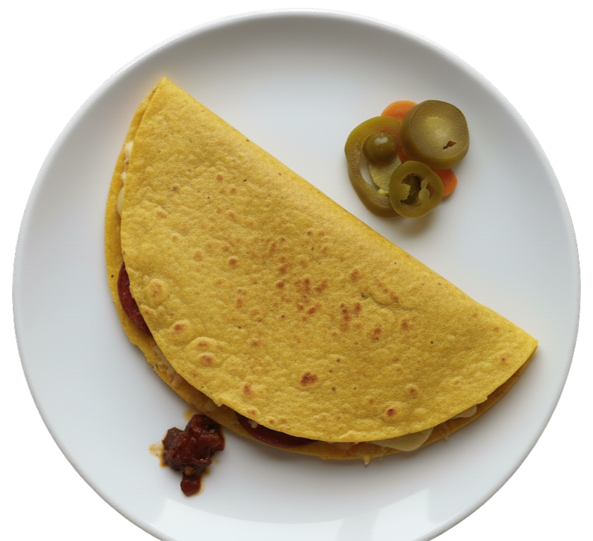 Quesadilla con tortilla de maíz