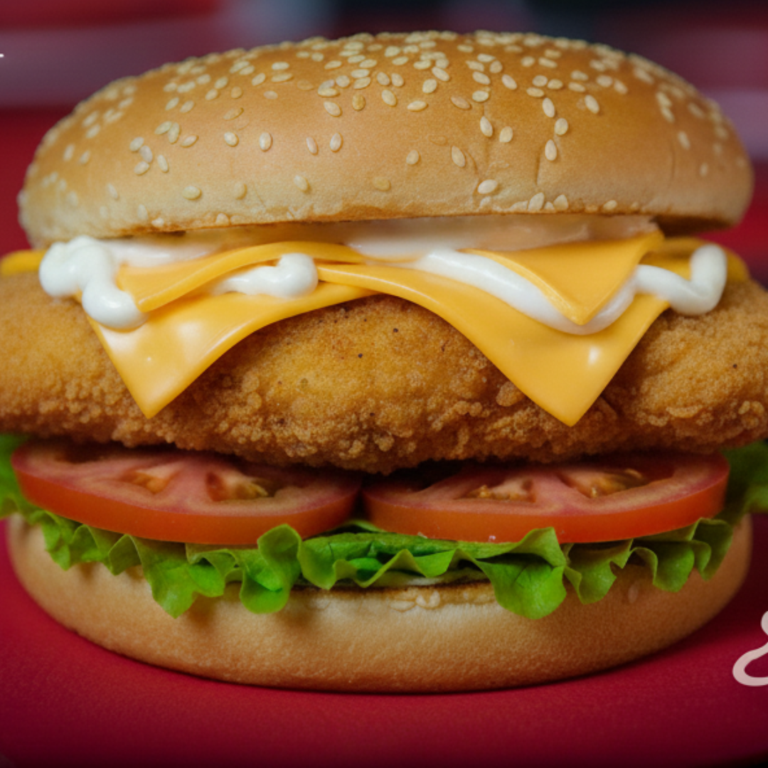 hamburguesa de pollo frito