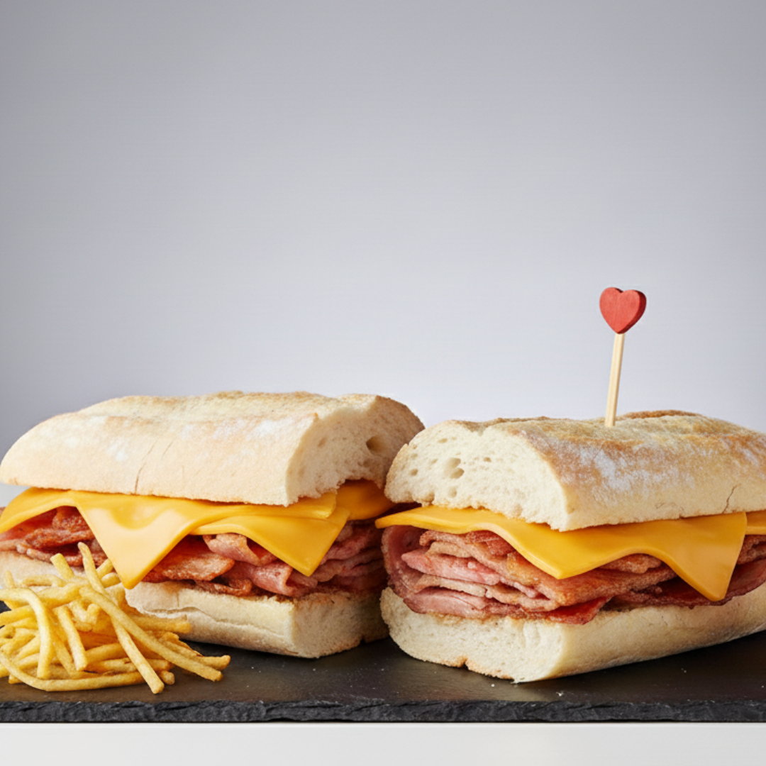 bocadillo de bacon y queso