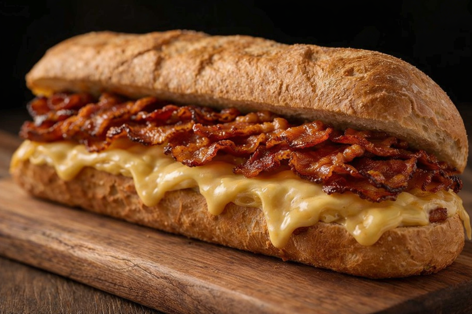 bocadillo de bacon y queso