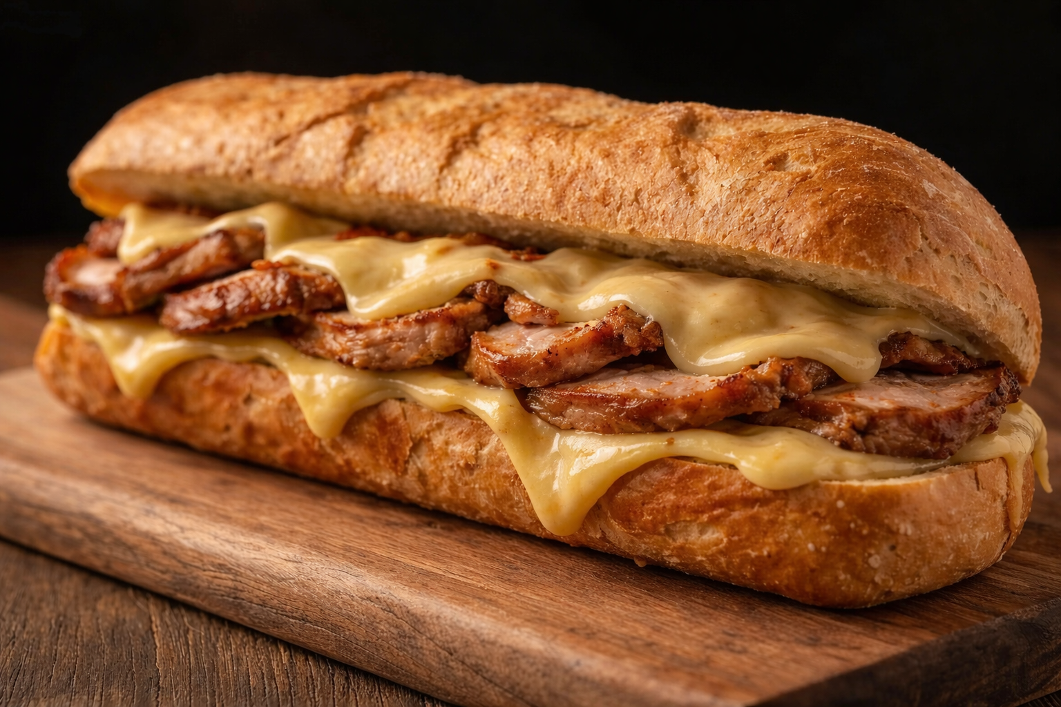 bocadillo de lomo con queso