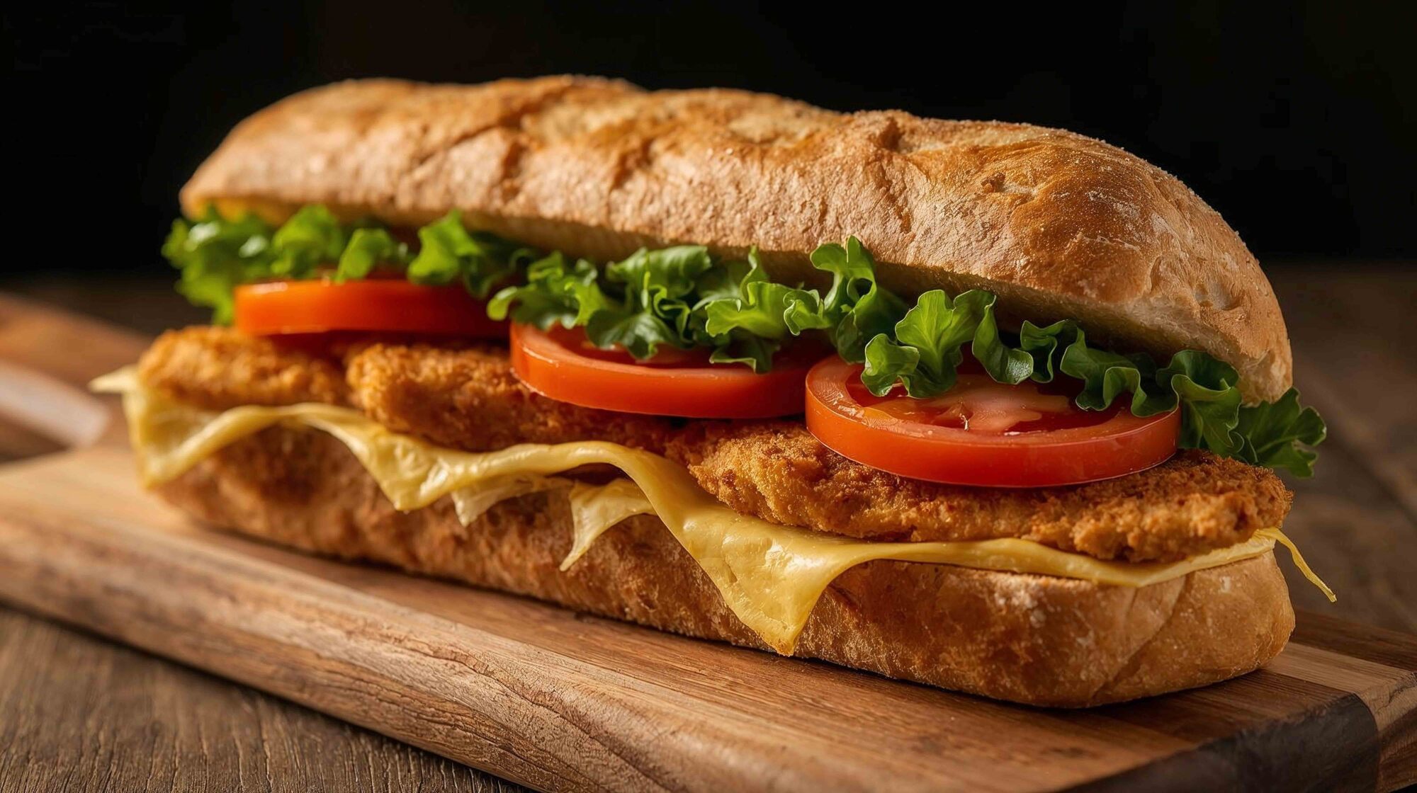 bocadillo de pollo y vegetal