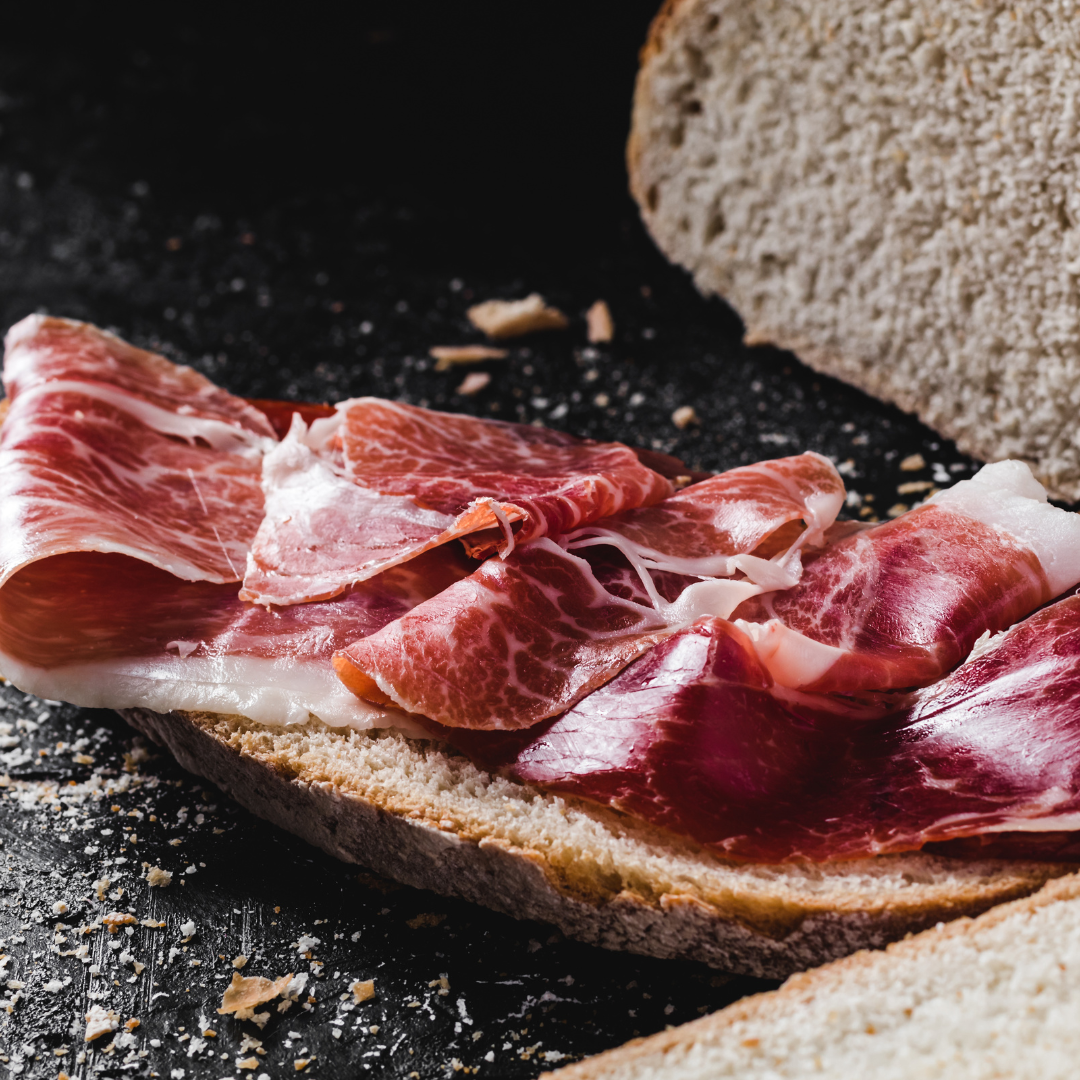 tostadas con jamón