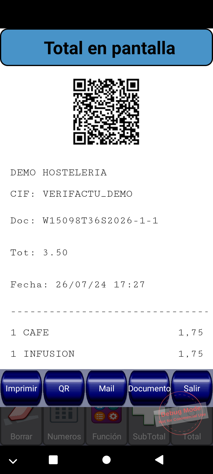 Documento mostrado en el terminal vertical