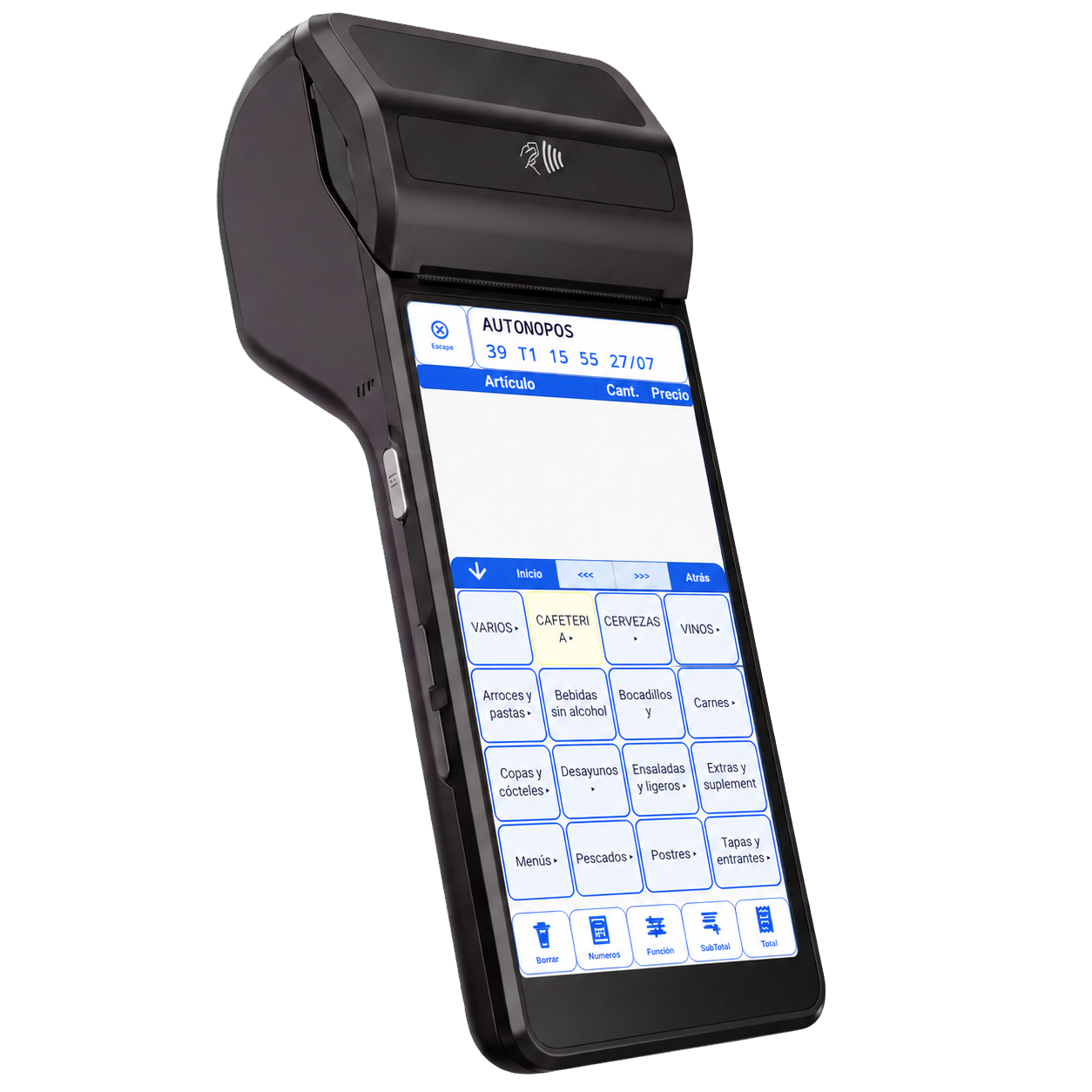 AutonoPOS funcionando en un terminal Android vertical
