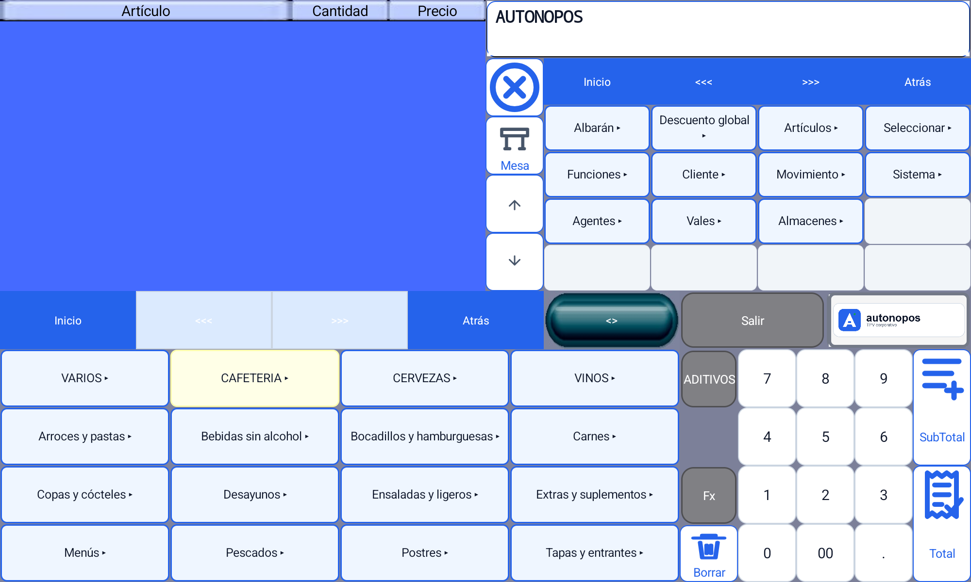 Funciones generales de documentos, clientes, caja y sistema