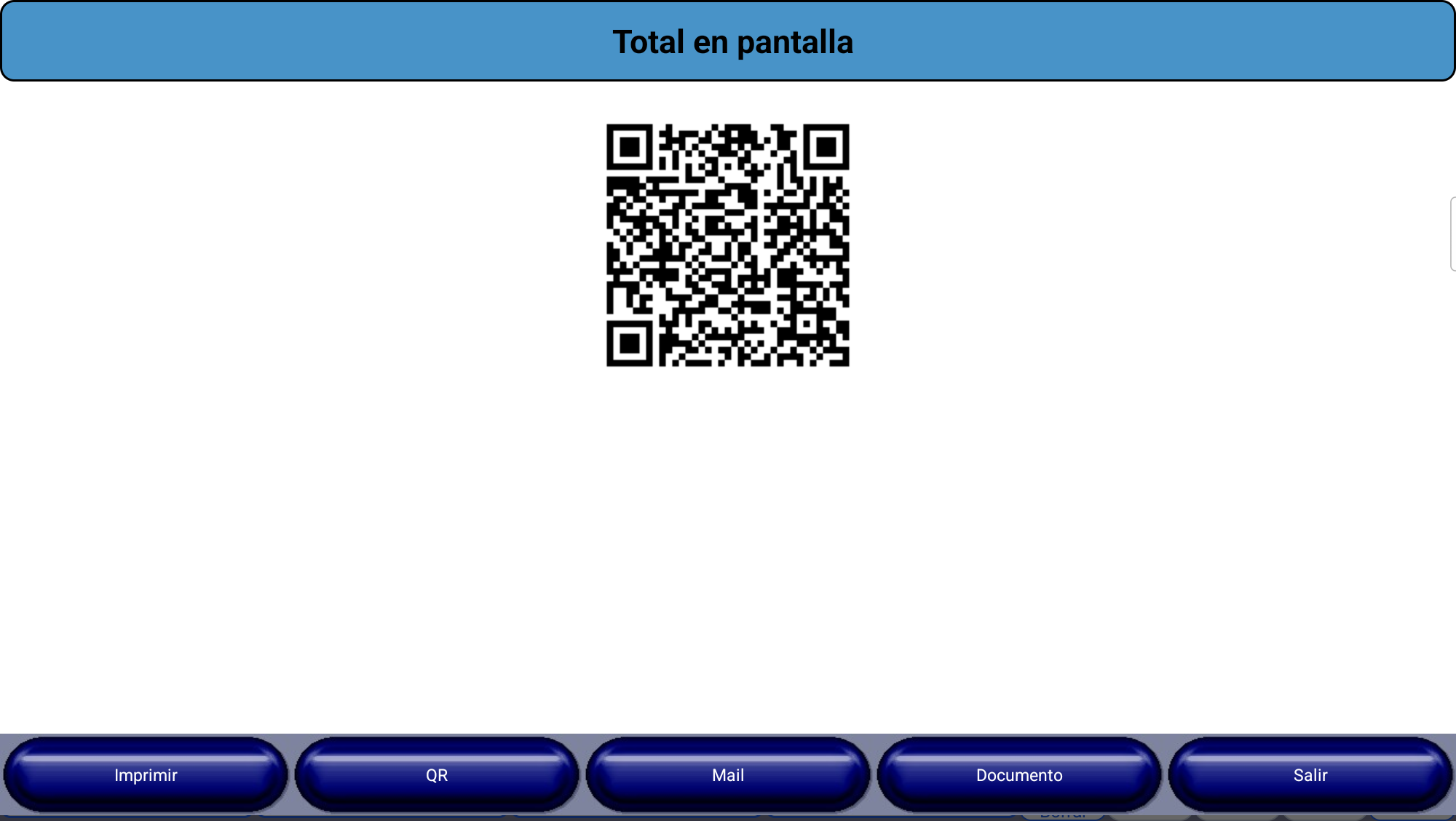 Código QR del documento mostrado en la pantalla