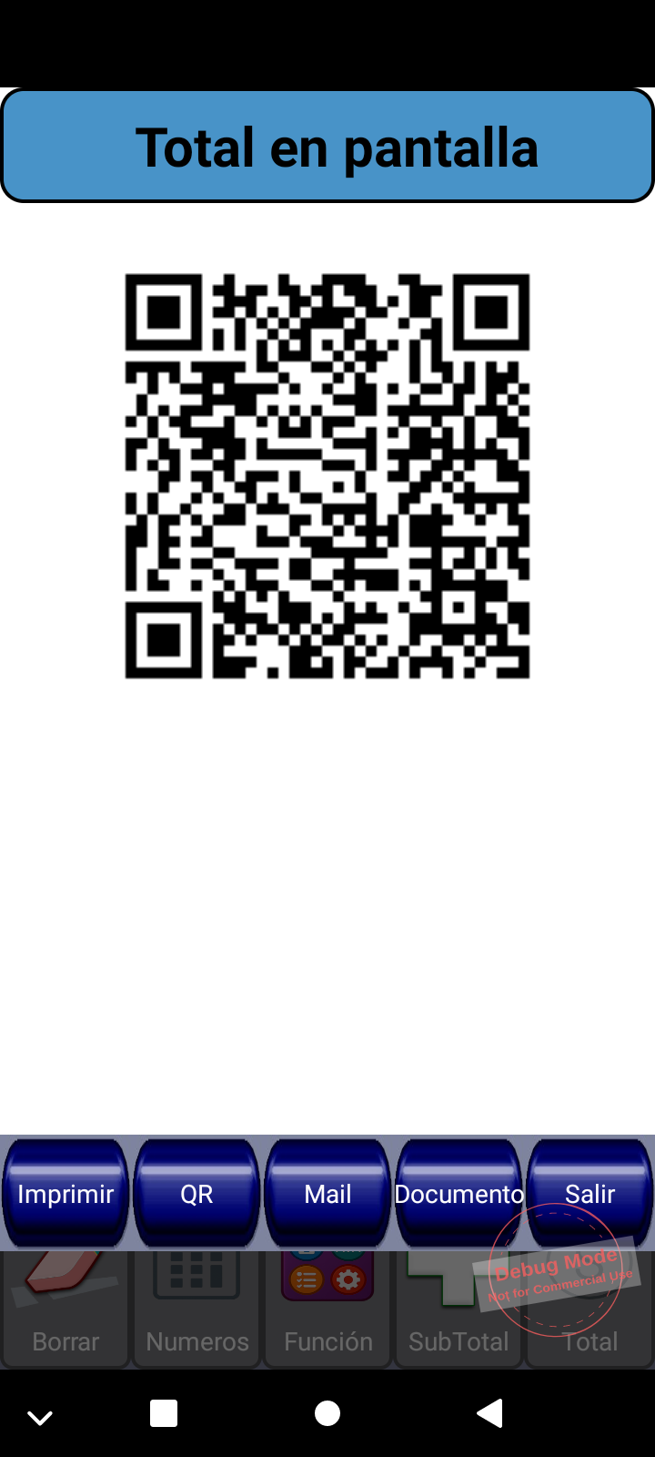 Documento mostrado como código QR en pantalla